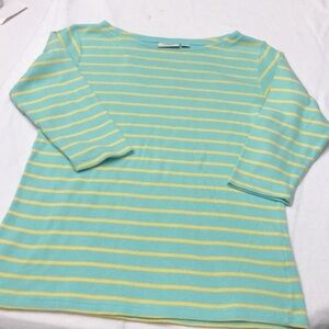 L.L. Bean Cotton Knit Stripped Sweater Size Med